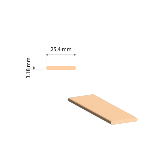 Copper Flat Bar | 25.4x3.18mm | C110 Alloy | Custom Length