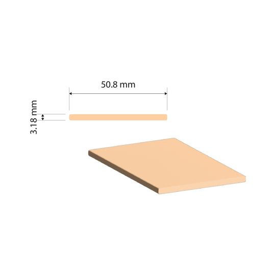 Copper Flat Bar | 50.8x3.18mm | C110 Alloy | Custom Length