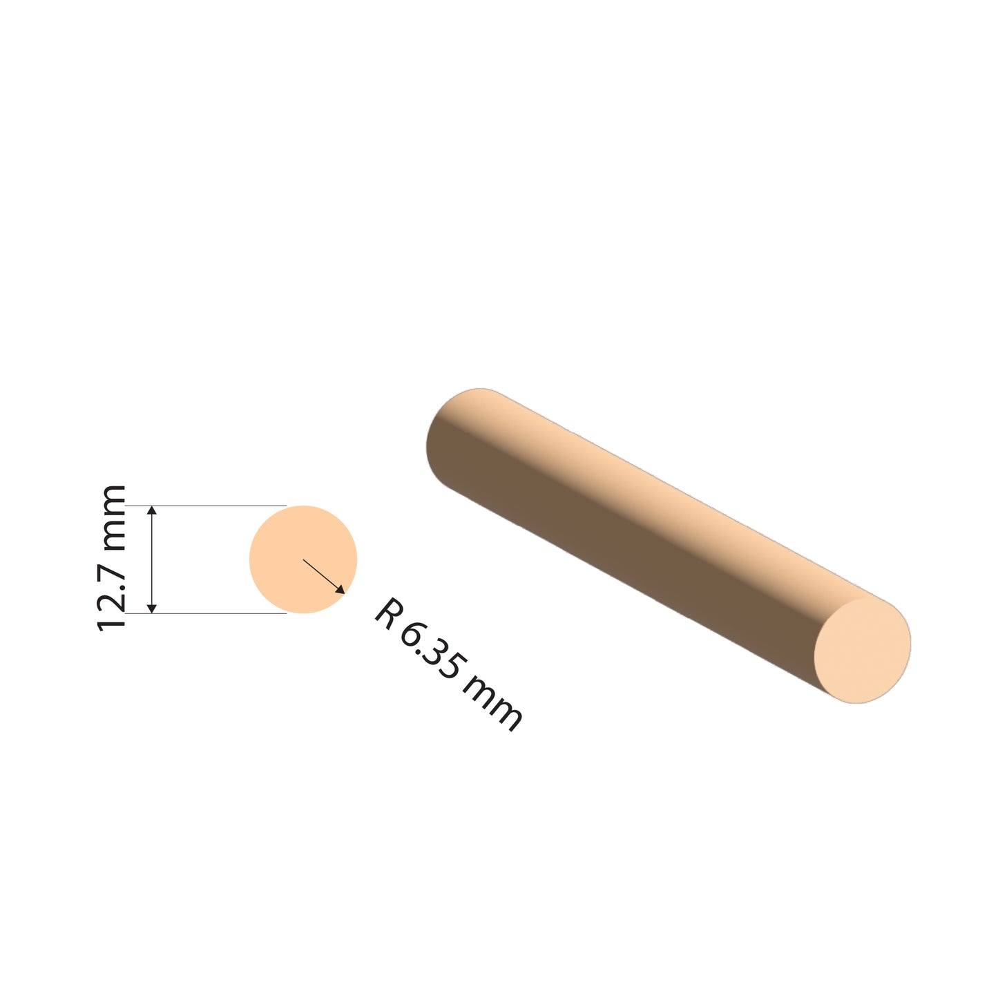 Copper Solid Rod | Ø12.7mm | C110 Alloy | Custom Length