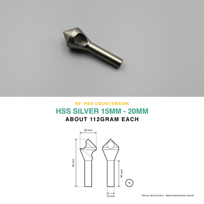 HSS 90° Countersink Chamfer Drill Bit | 2-5mm / 5-10mm / 10-15mm / 15-20mm