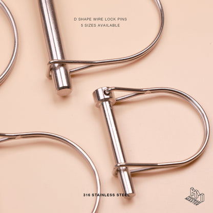 S316 Stainless Steel D Shape Wire Lock Pin – Quick Release Safety Retaining Pin