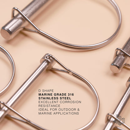 S316 Stainless Steel D Shape Wire Lock Pin – Quick Release Safety Retaining Pin
