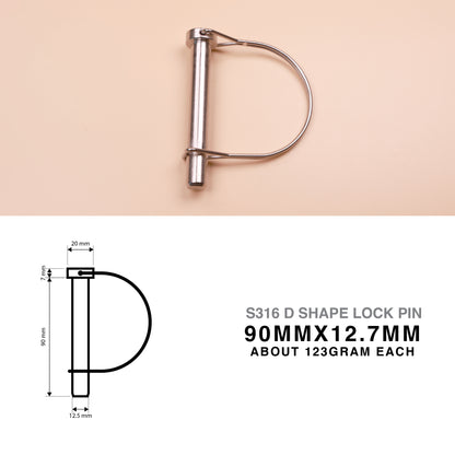 S316 Stainless Steel D Shape Wire Lock Pin – Quick Release Safety Retaining Pin