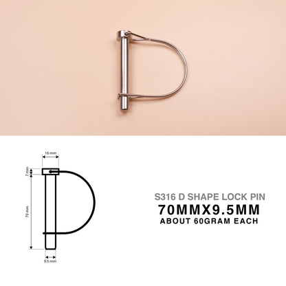 S316 Stainless Steel D Shape Wire Lock Pin – Quick Release Safety Retaining Pin