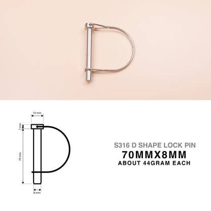 S316 Stainless Steel D Shape Wire Lock Pin – Quick Release Safety Retaining Pin