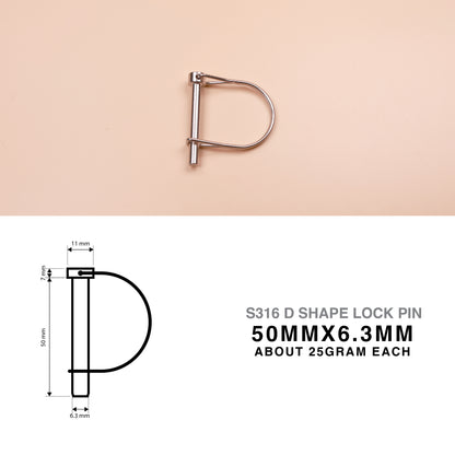 S316 Stainless Steel D Shape Wire Lock Pin – Quick Release Safety Retaining Pin