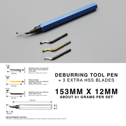 360° Deburring Tool Edge Trimmer Burr HSS Blade Remover Metal Plastic Aluminium