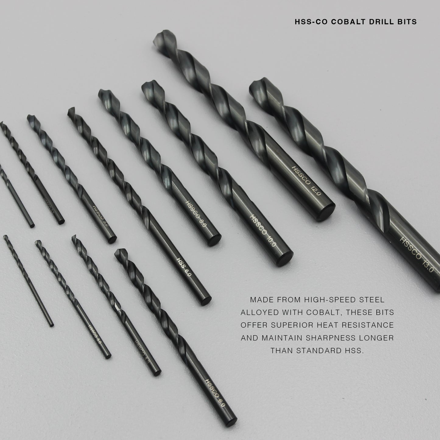 Size 1mm – 13mm | Premium HSS-Co Cobalt Drill Bit | Heavy Duty Metal Drilling