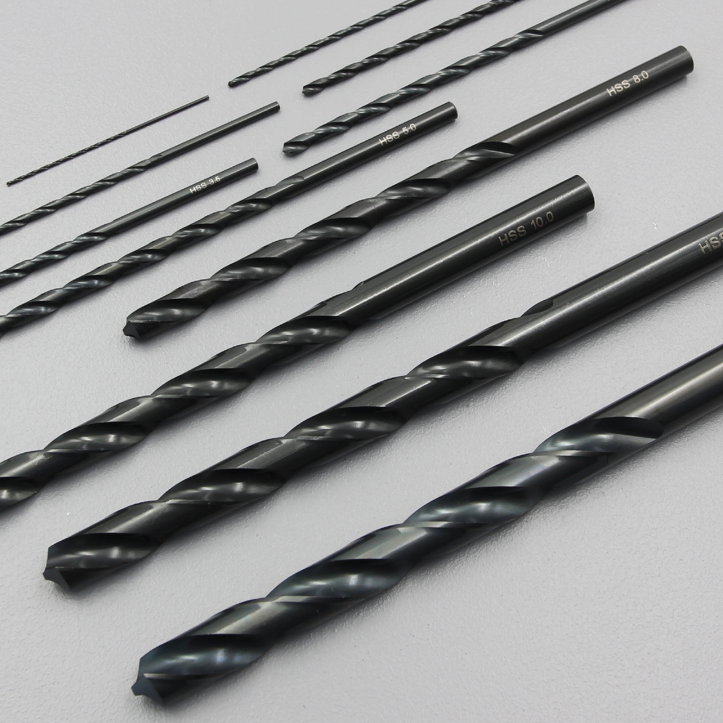 Size 1mm – 13mm | Premium HSS Long Series Drill Bits | Type N | Black