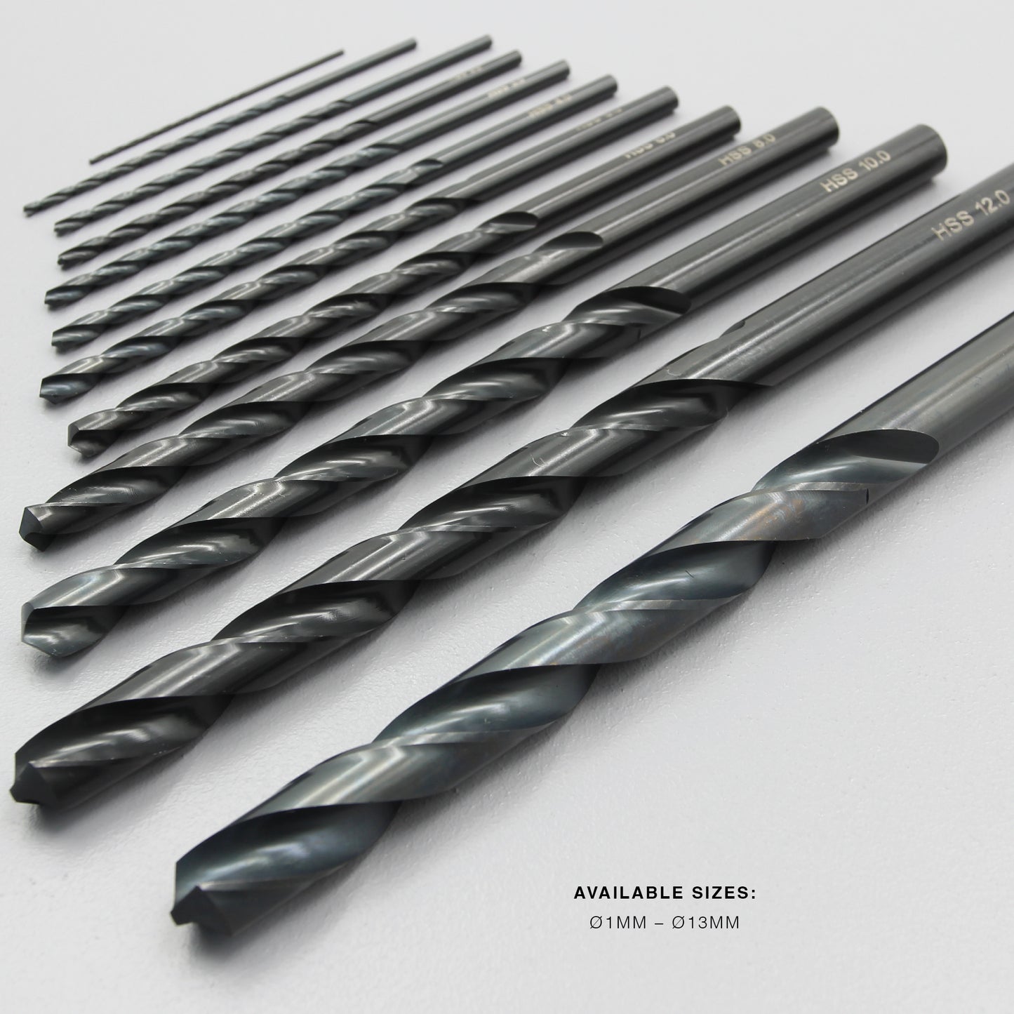 Size 1mm – 13mm | Premium HSS Long Series Drill Bits | Type N | Black