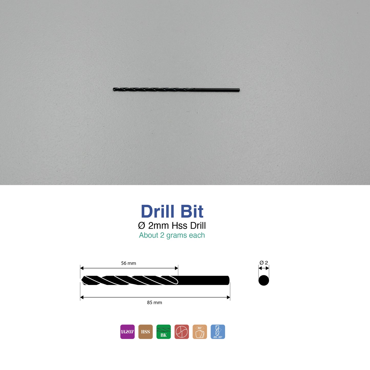 Size 1mm – 13mm | Premium HSS Long Series Drill Bits | Type N | Black