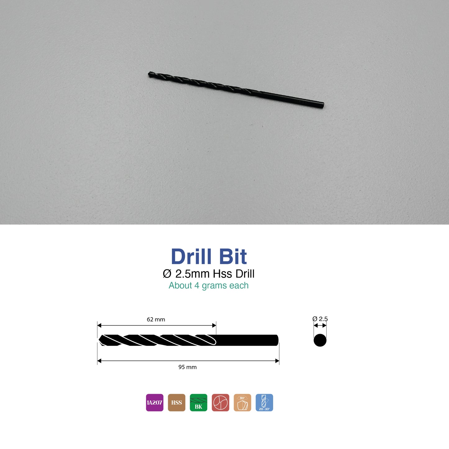 Size 1mm – 13mm | Premium HSS Long Series Drill Bits | Type N | Black