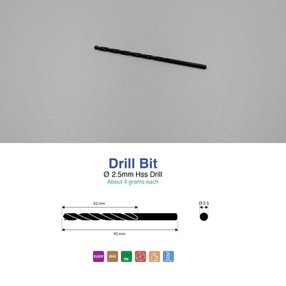 Size 1mm – 13mm | Premium HSS Long Series Drill Bits | Type N | Black