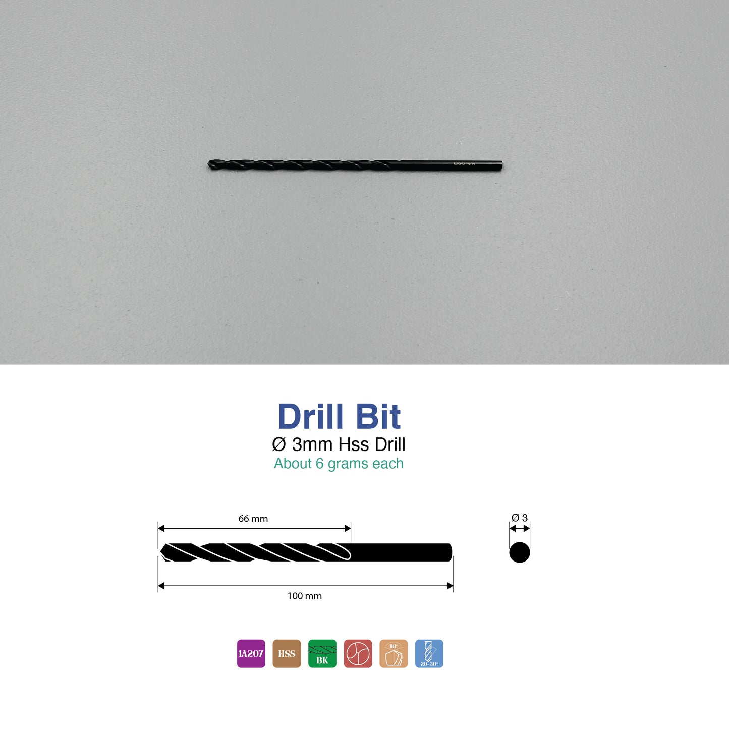 Size 1mm – 13mm | Premium HSS Long Series Drill Bits | Type N | Black