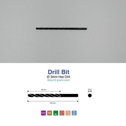Size 1mm – 13mm | Premium HSS Long Series Drill Bits | Type N | Black