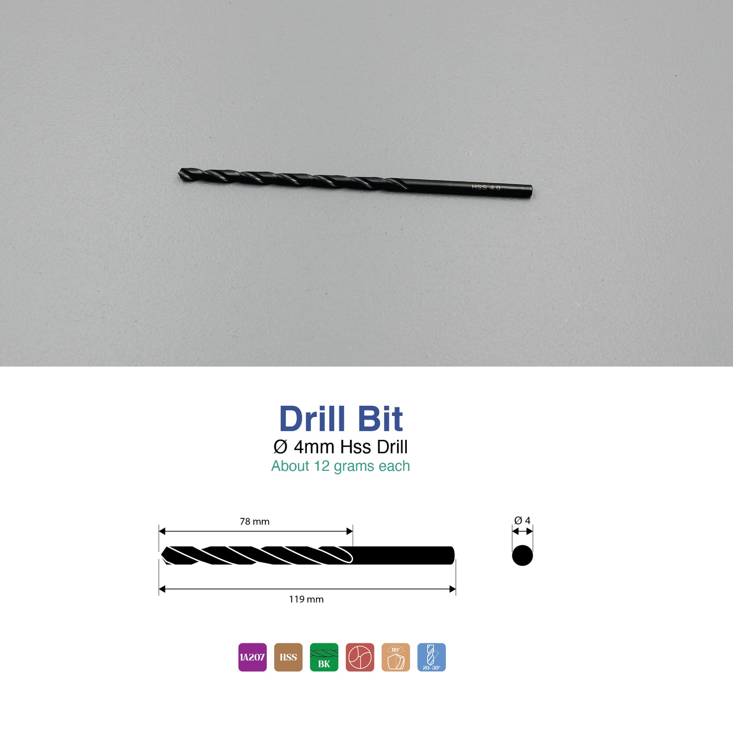 Size 1mm – 13mm | Premium HSS Long Series Drill Bits | Type N | Black