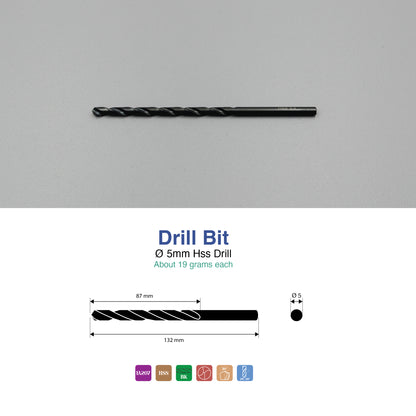 Size 1mm – 13mm | Premium HSS Long Series Drill Bits | Type N | Black