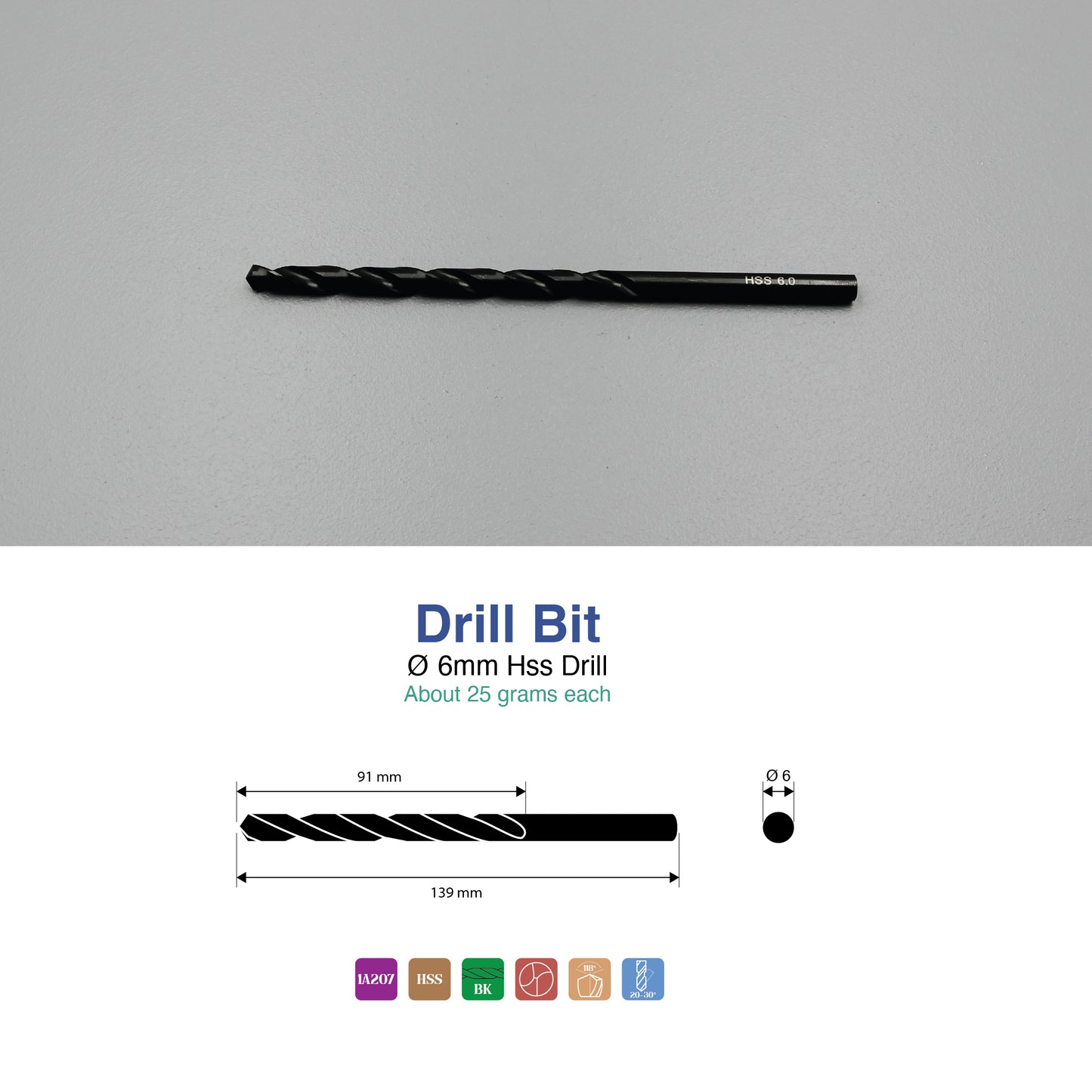 Size 1mm – 13mm | Premium HSS Long Series Drill Bits | Type N | Black