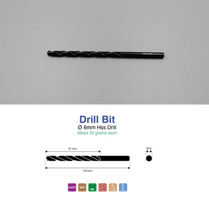 Size 1mm – 13mm | Premium HSS Long Series Drill Bits | Type N | Black