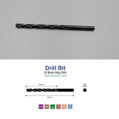 Size 1mm – 13mm | Premium HSS Long Series Drill Bits | Type N | Black