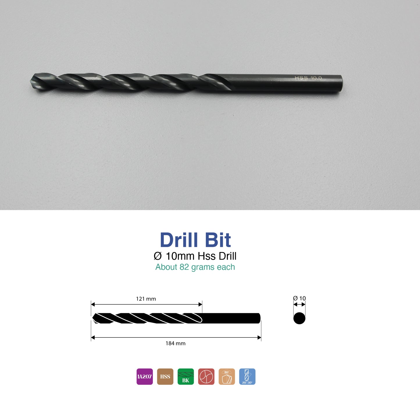 Size 1mm – 13mm | Premium HSS Long Series Drill Bits | Type N | Black