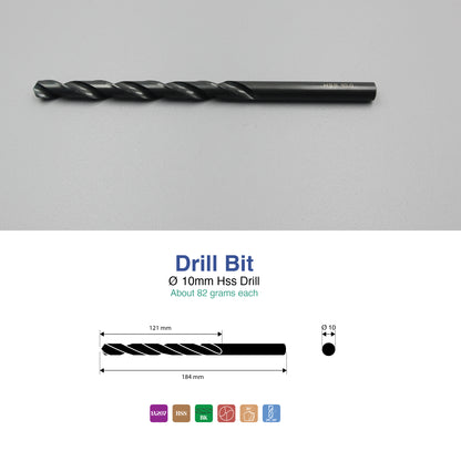 Size 1mm – 13mm | Premium HSS Long Series Drill Bits | Type N | Black
