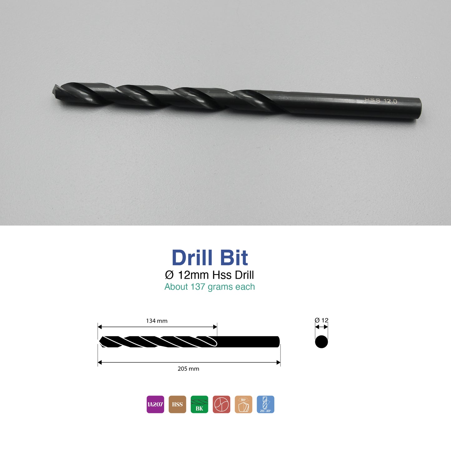 Size 1mm – 13mm | Premium HSS Long Series Drill Bits | Type N | Black