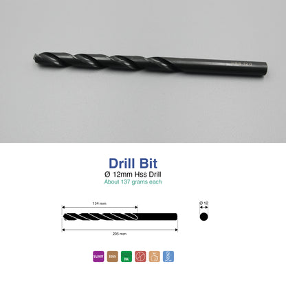Size 1mm – 13mm | Premium HSS Long Series Drill Bits | Type N | Black