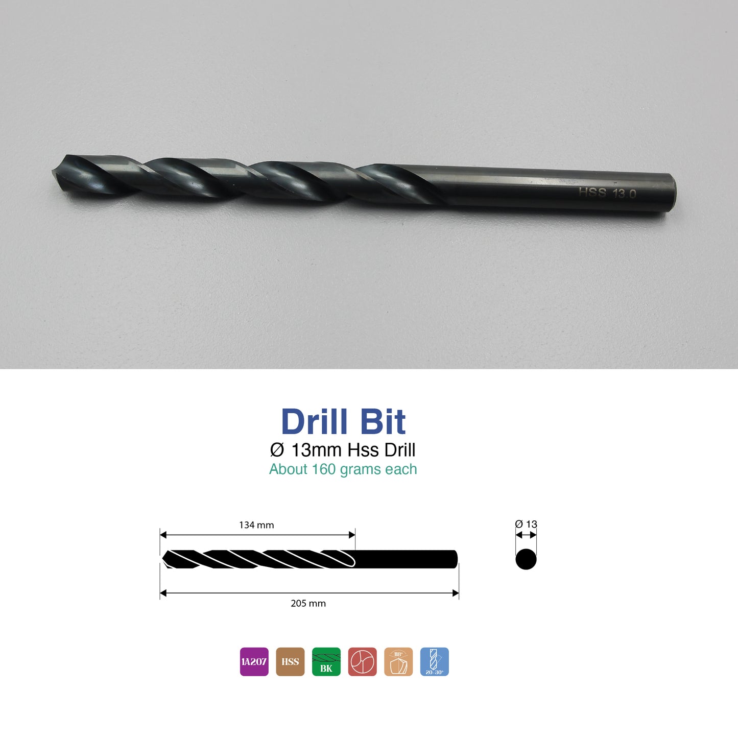 Size 1mm – 13mm | Premium HSS Long Series Drill Bits | Type N | Black