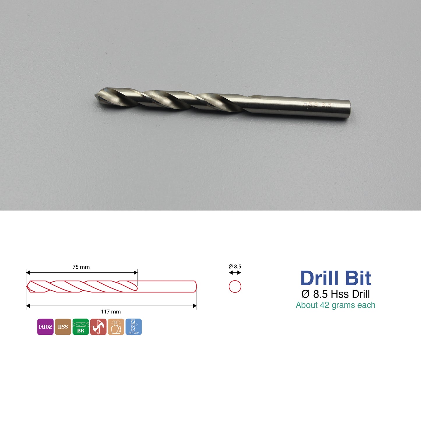 Sizes 1mm – 14mm | HSS Drill Bit Type-N | Metal, Steel & Cast Iron Drilling