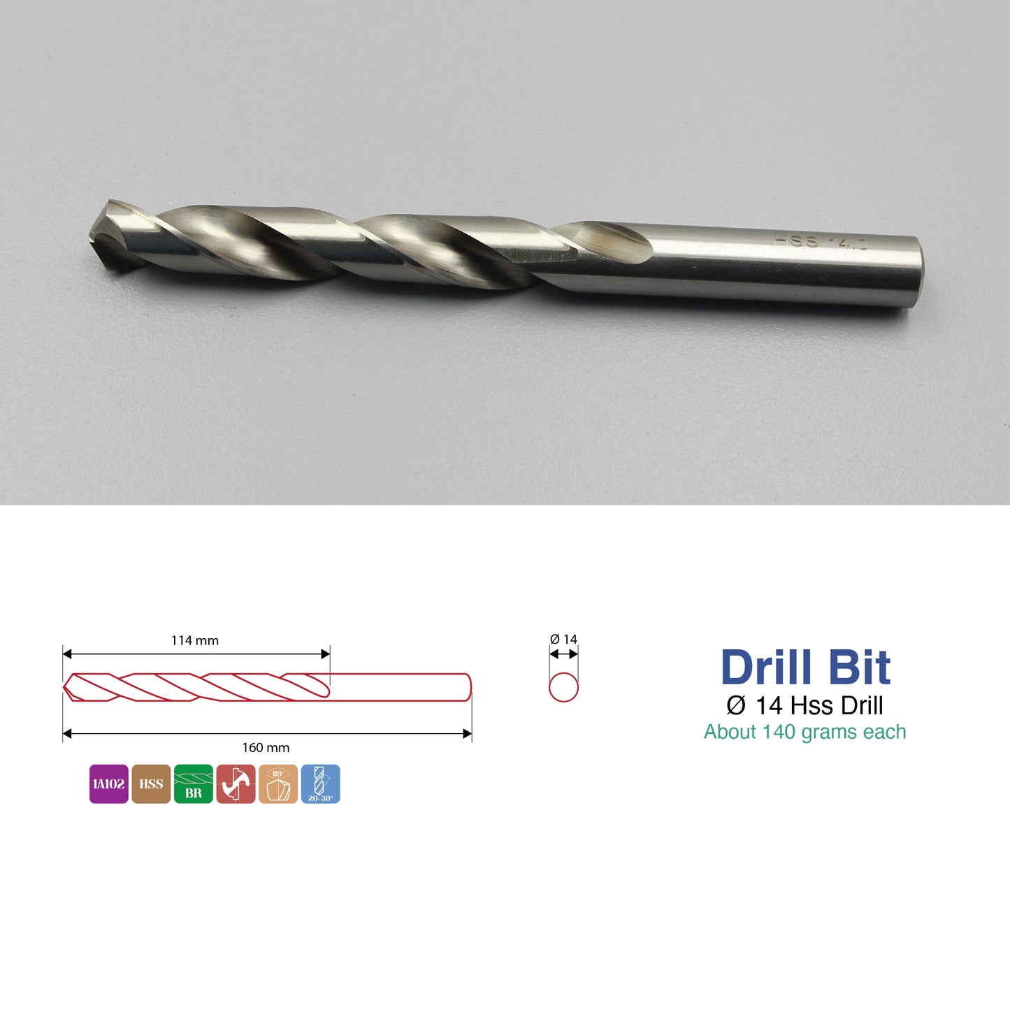 Sizes 1mm – 14mm | HSS Drill Bit Type-N | Metal, Steel & Cast Iron Drilling
