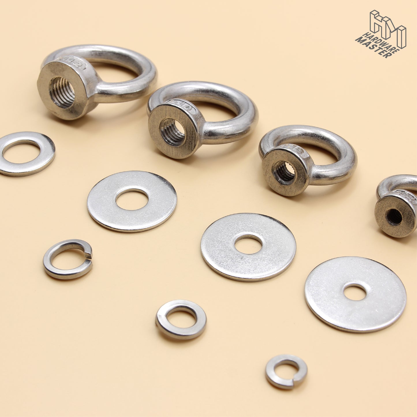 Stainless Steel Eye Nuts Heavy Duty – Rigging Tie Down Set (M6, M8, M10, M12)
