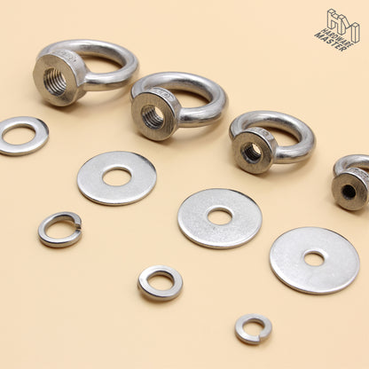 Stainless Steel Eye Nuts Heavy Duty – Rigging Tie Down Set (M6, M8, M10, M12)