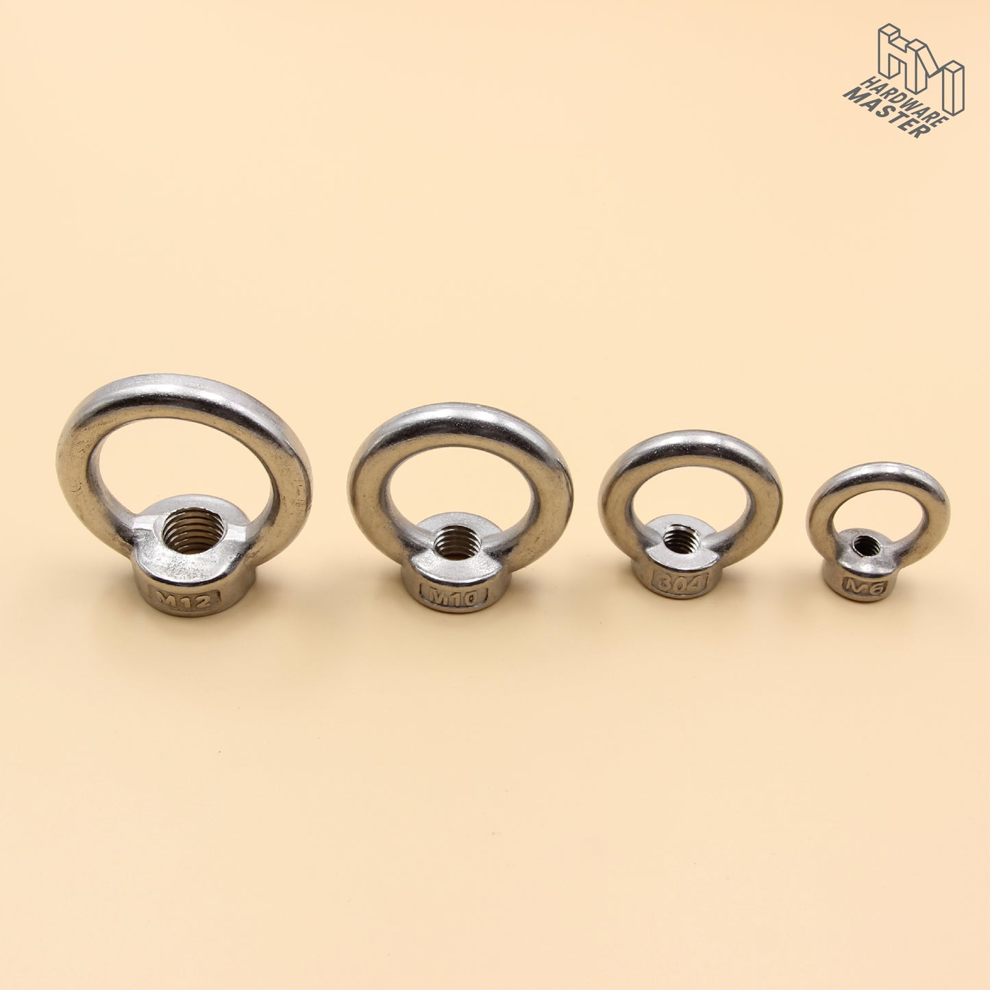 Stainless Steel Eye Nuts Heavy Duty – Rigging Tie Down Set (M6, M8, M10, M12)