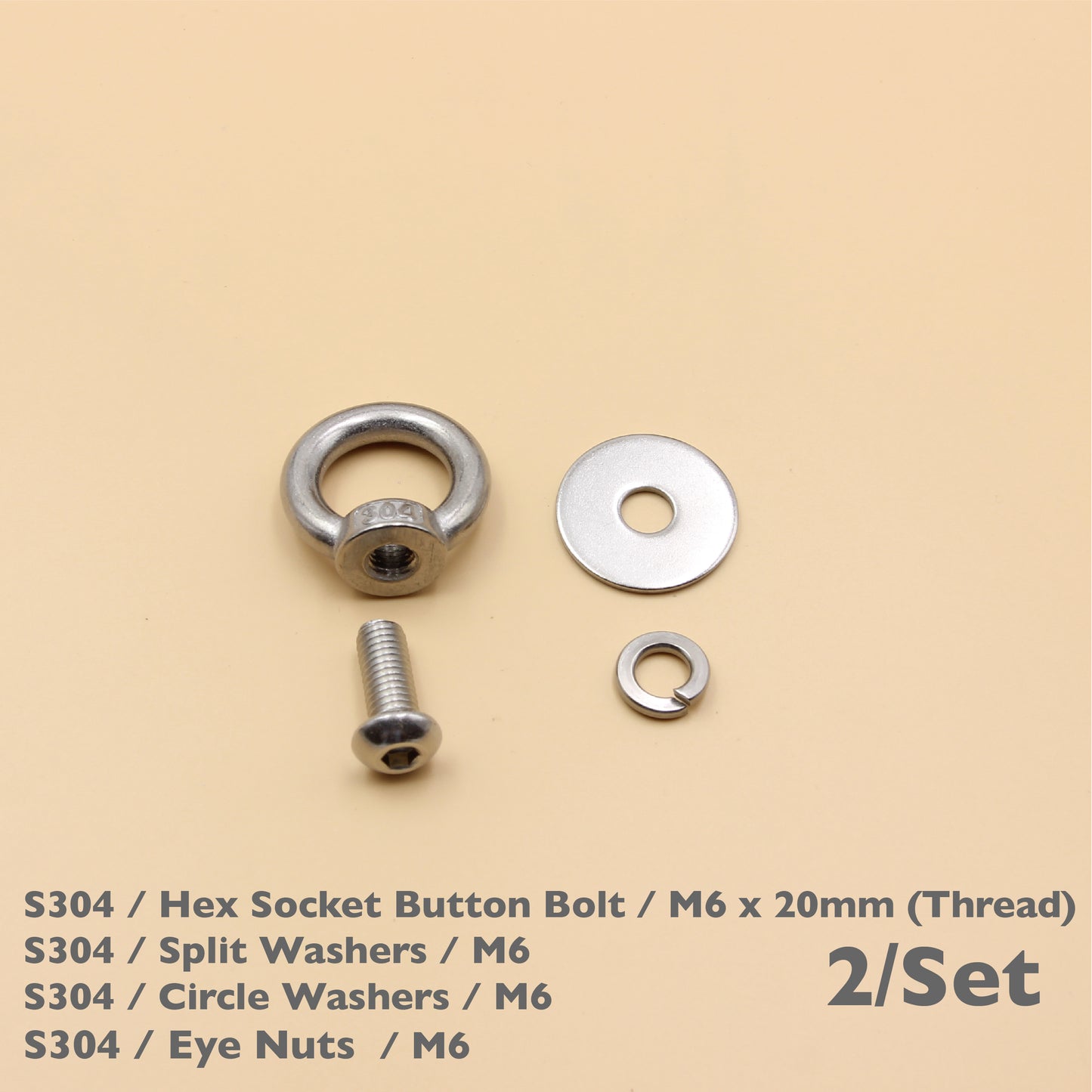 Stainless Steel Eye Nuts Heavy Duty – Rigging Tie Down Set (M6, M8, M10, M12)