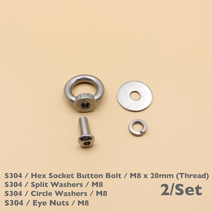 Stainless Steel Eye Nuts Heavy Duty – Rigging Tie Down Set (M6, M8, M10, M12)