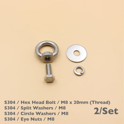Stainless Steel Eye Nuts Heavy Duty – Rigging Tie Down Set (M6, M8, M10, M12)
