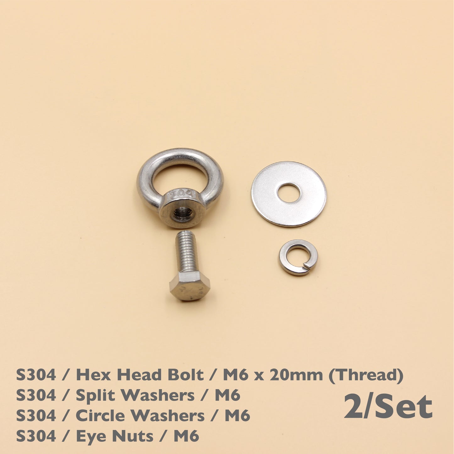 Stainless Steel Eye Nuts Heavy Duty – Rigging Tie Down Set (M6, M8, M10, M12)