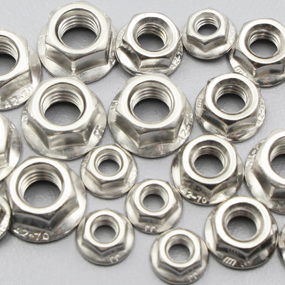 Stainless Steel Serrated Flange Nuts Metric Coarse Thread M6 M8 M10 Hex Lock Nut