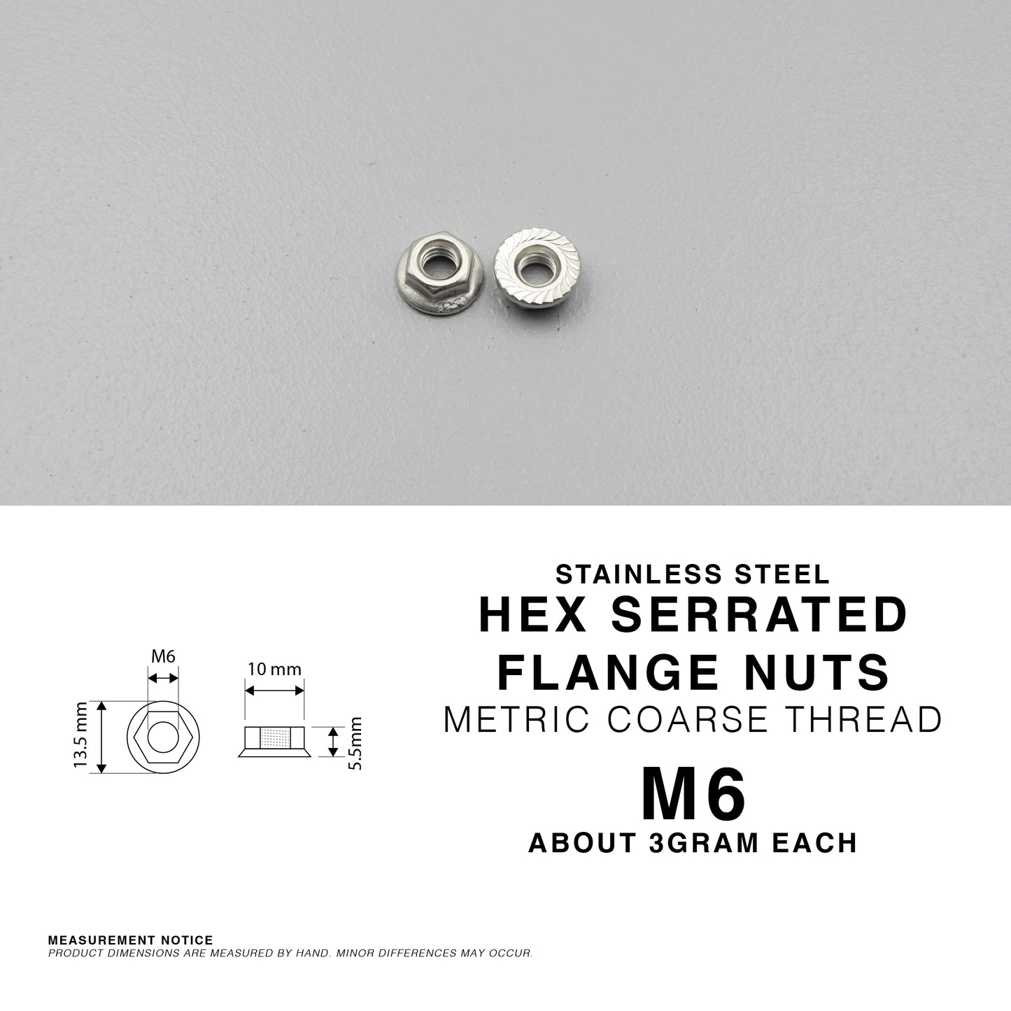 Stainless Steel Serrated Flange Nuts Metric Coarse Thread M6 M8 M10 Hex Lock Nut