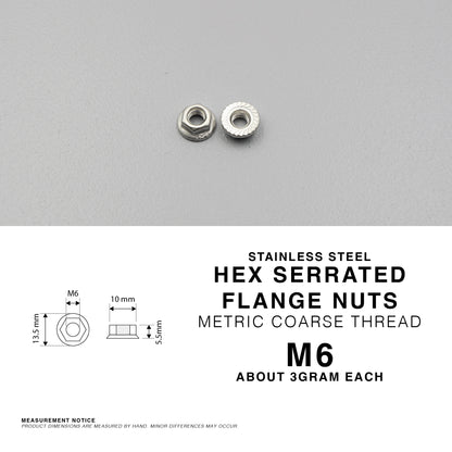 Stainless Steel Serrated Flange Nuts Metric Coarse Thread M6 M8 M10 Hex Lock Nut