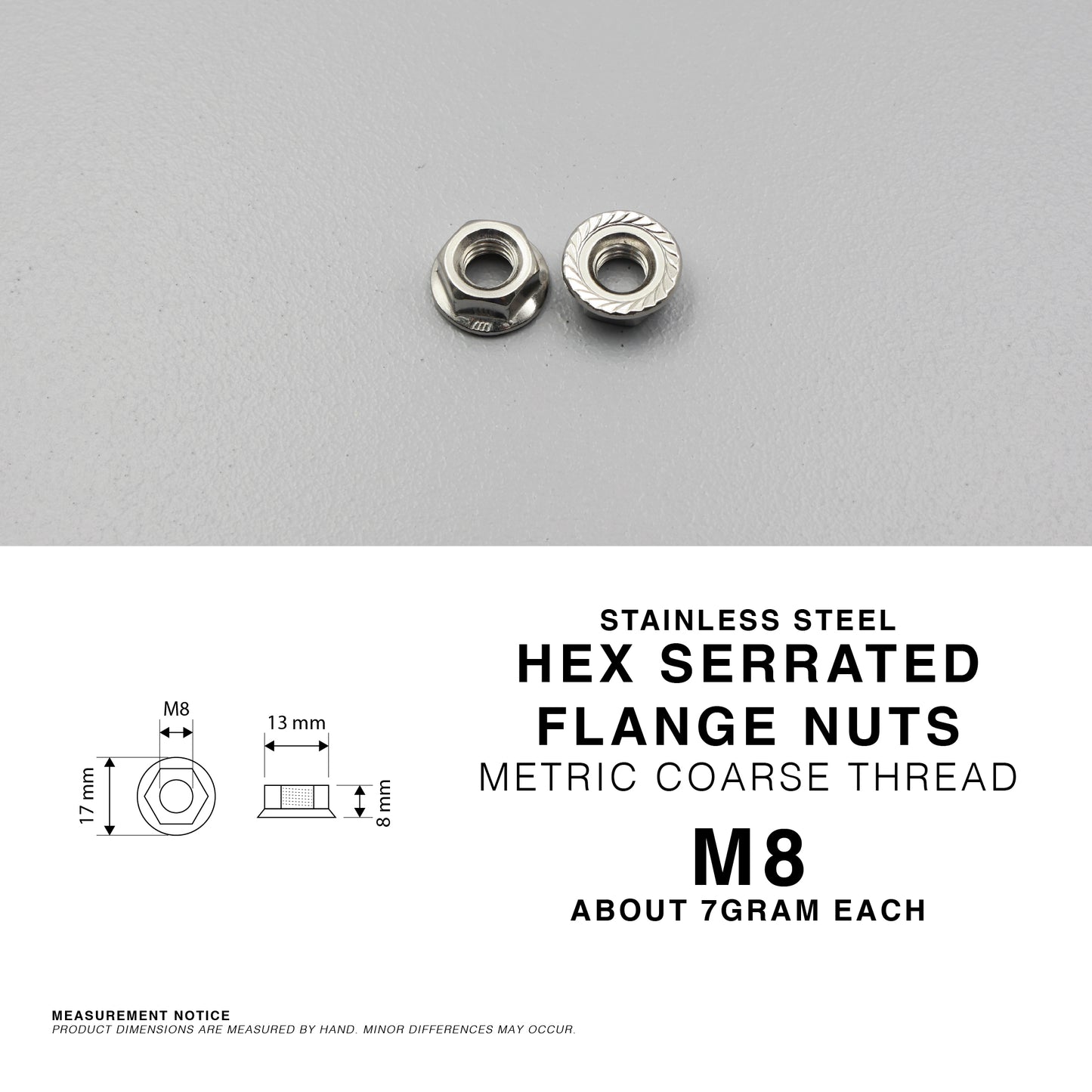 Stainless Steel Serrated Flange Nuts Metric Coarse Thread M6 M8 M10 Hex Lock Nut