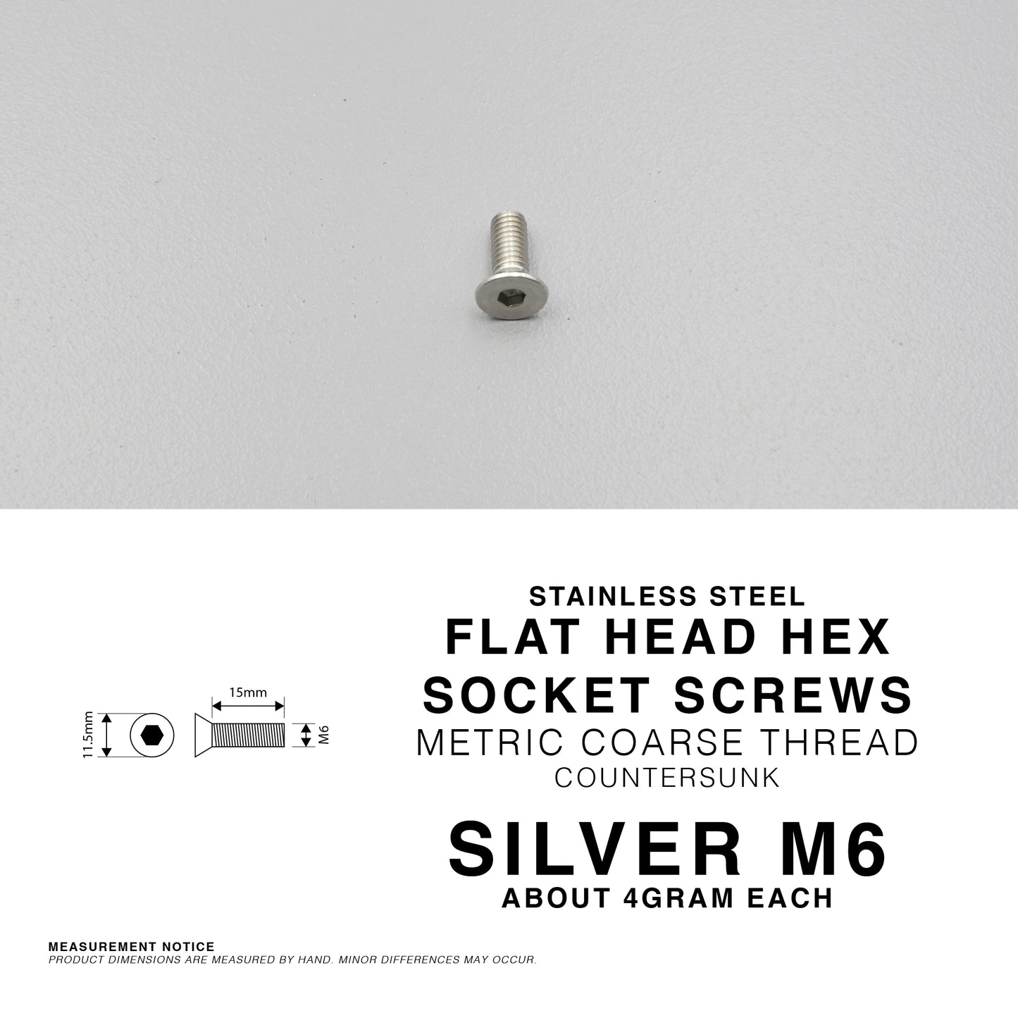 304 Stainless Steel Flat Head Allen Screw Countersunk Hex Socket Bolt | M5 M6 M8