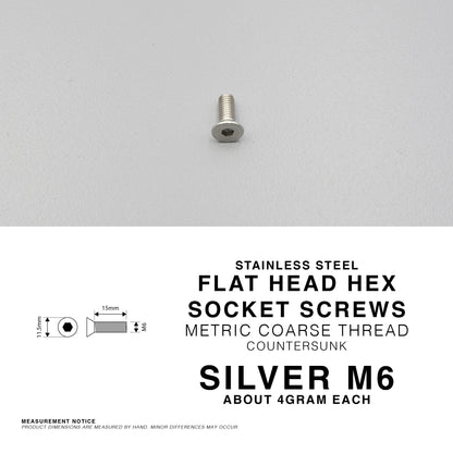 304 Stainless Steel Flat Head Allen Screw Countersunk Hex Socket Bolt | M5 M6 M8