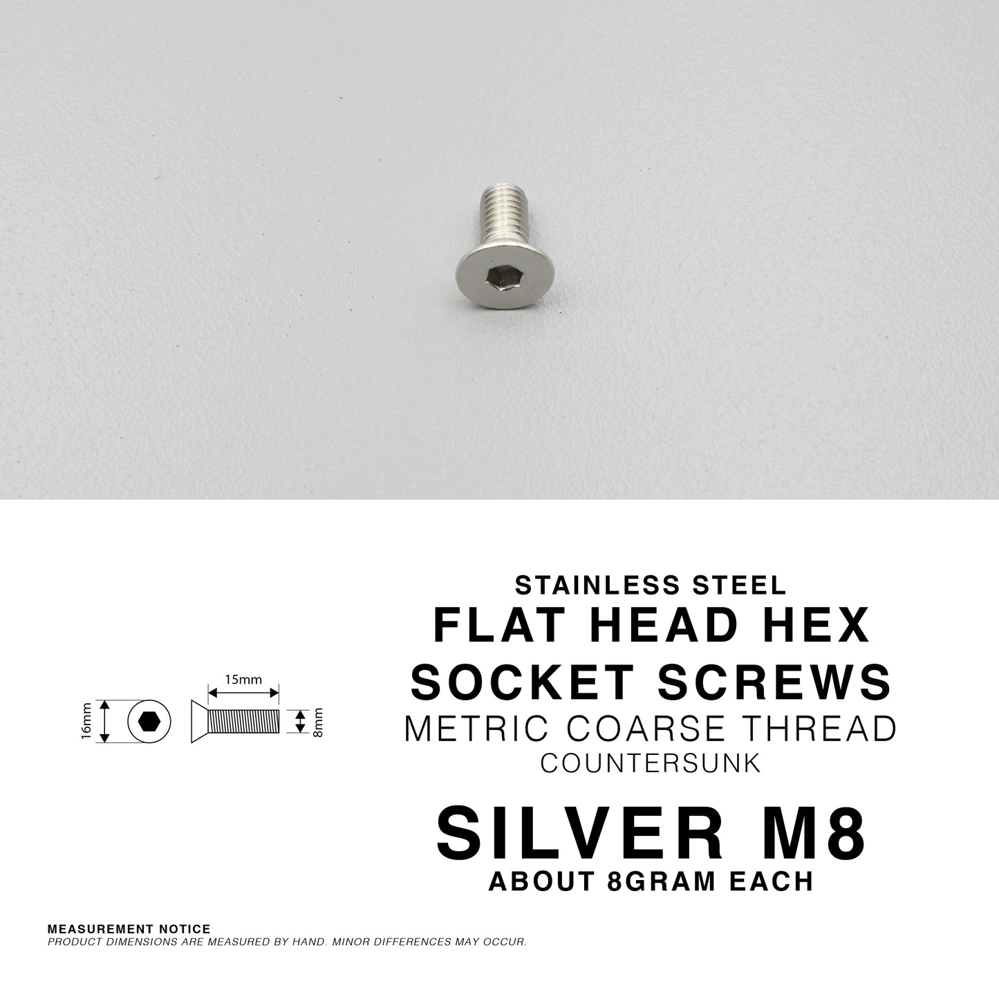 304 Stainless Steel Flat Head Allen Screw Countersunk Hex Socket Bolt | M5 M6 M8