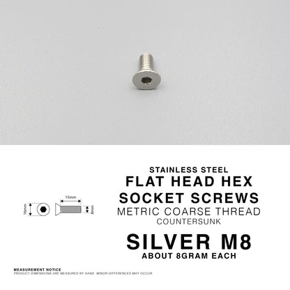 304 Stainless Steel Flat Head Allen Screw Countersunk Hex Socket Bolt | M5 M6 M8