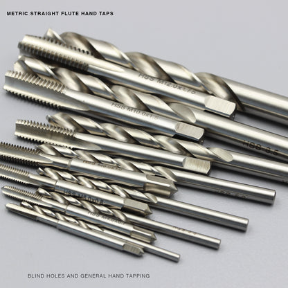 M3 M4 M5 M6 M8 M10 M12 Threading Set | HSS Metric Hand Tap + Matching Drill Bit
