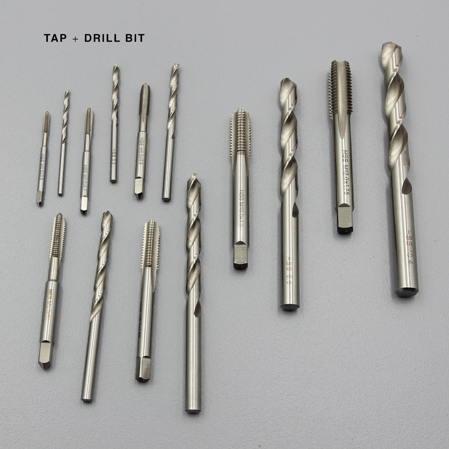 M3 M4 M5 M6 M8 M10 M12 Threading Set | HSS Metric Hand Tap + Matching Drill Bit
