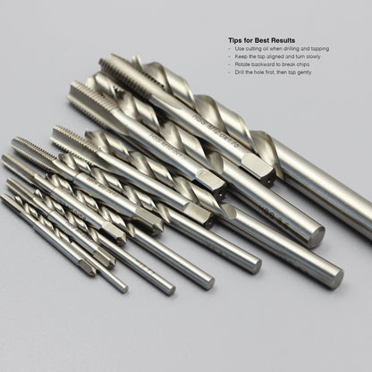 M3 M4 M5 M6 M8 M10 M12 Threading Set | HSS Metric Hand Tap + Matching Drill Bit