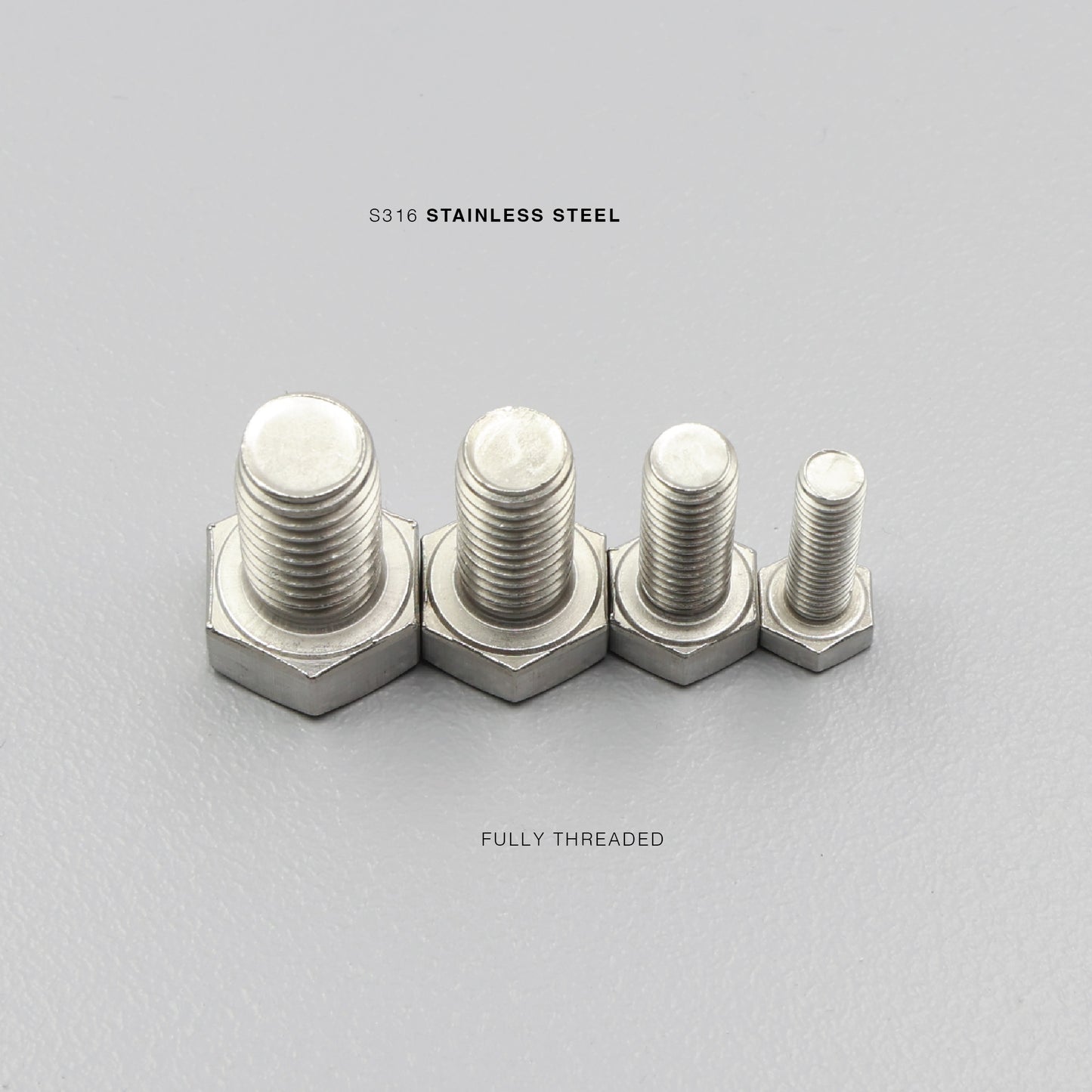 S316 Stainless Steel Hex Head Bolts Metric Coarse Thread M6 M8 M10 M12 Marine